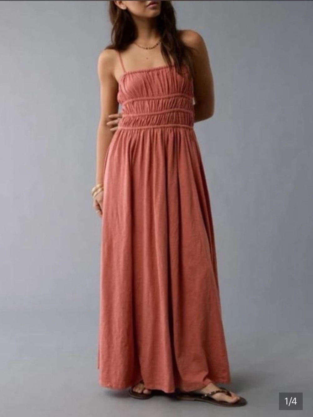 👗American Eagle Sunchaser Knit Smocked Maxi Dress 👗